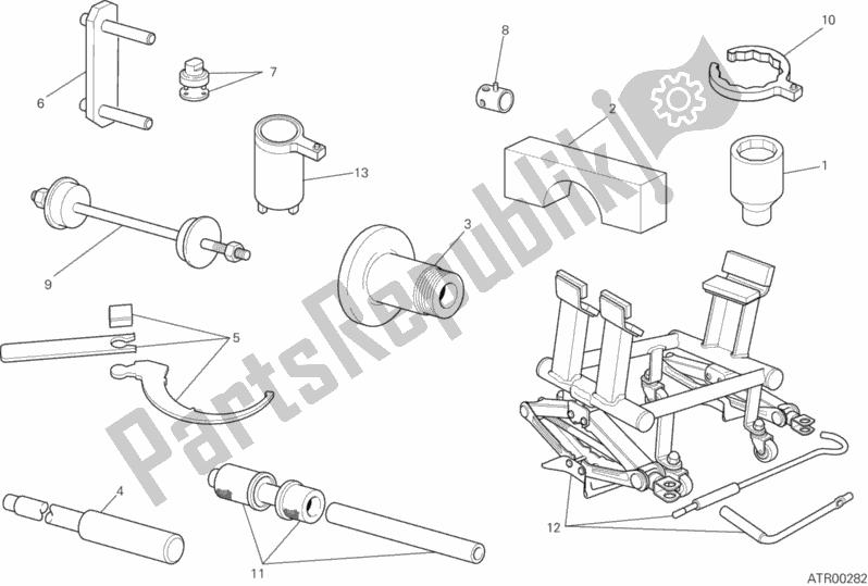 Tutte le parti per il 01b - Strumenti Di Servizio Per Officina del Ducati Multistrada 1200 S GT 2013